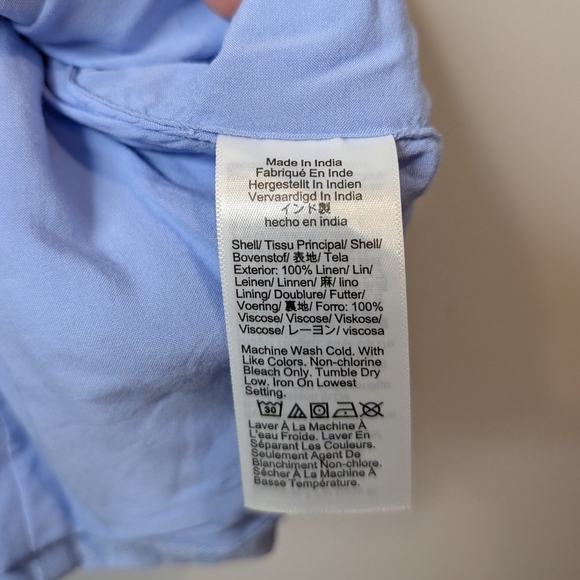 J Crew Scoopneck Linen Blend Vest Top French Blue Women's Size 18 Plus - Picture 5 of 9